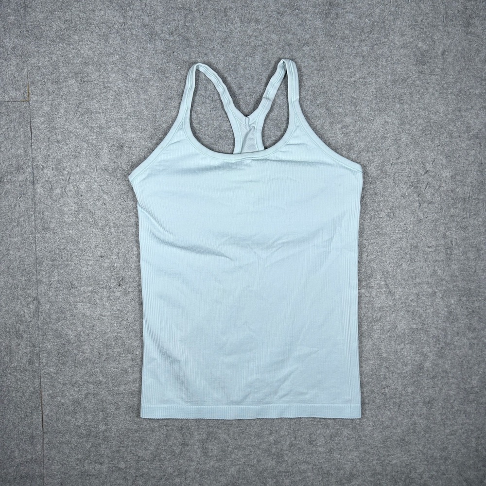 Lululemon Tank Top Women 12 Blue Ebb to Street Racerback Ribbed Yoga Activewear